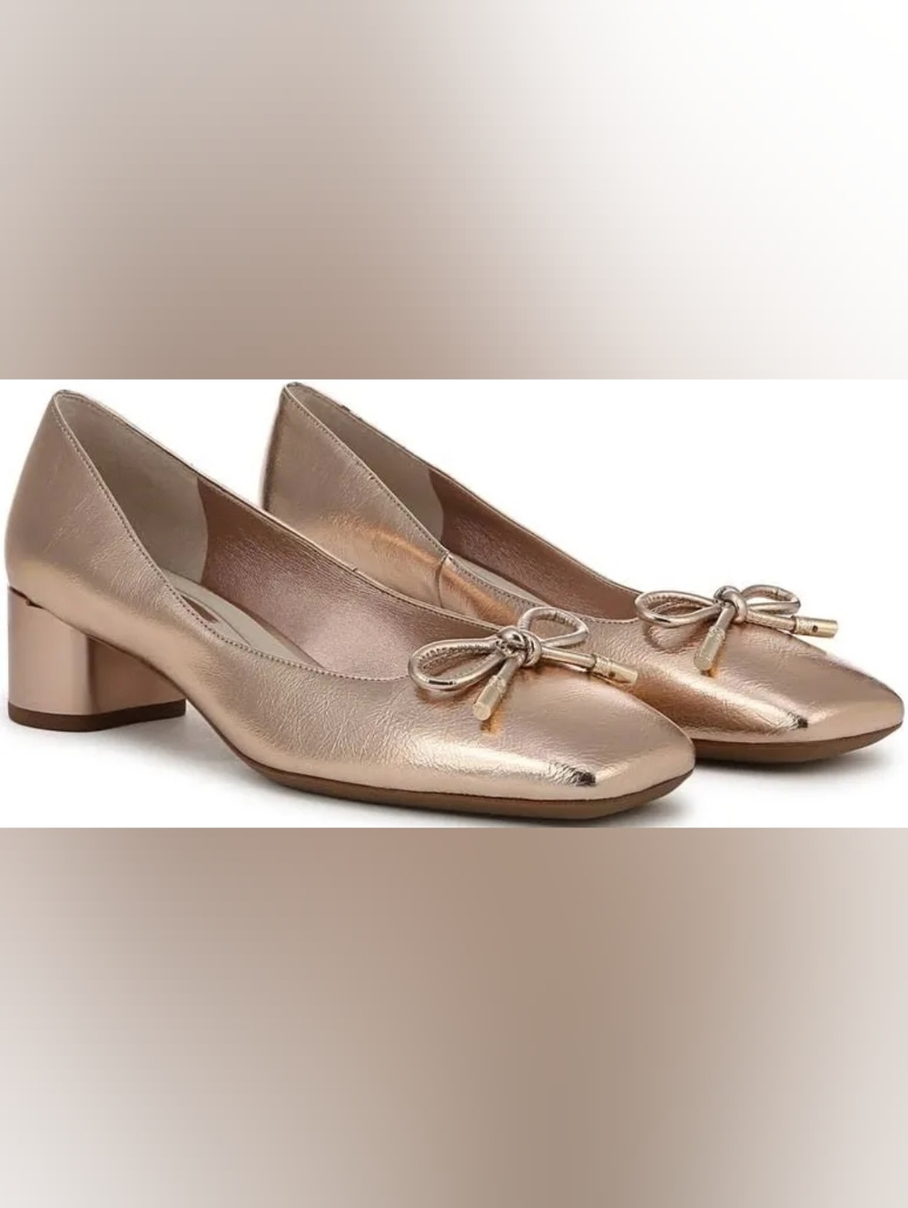 Franco Sarto Natalia Rose Gold Square Toe Pumps -NWOT